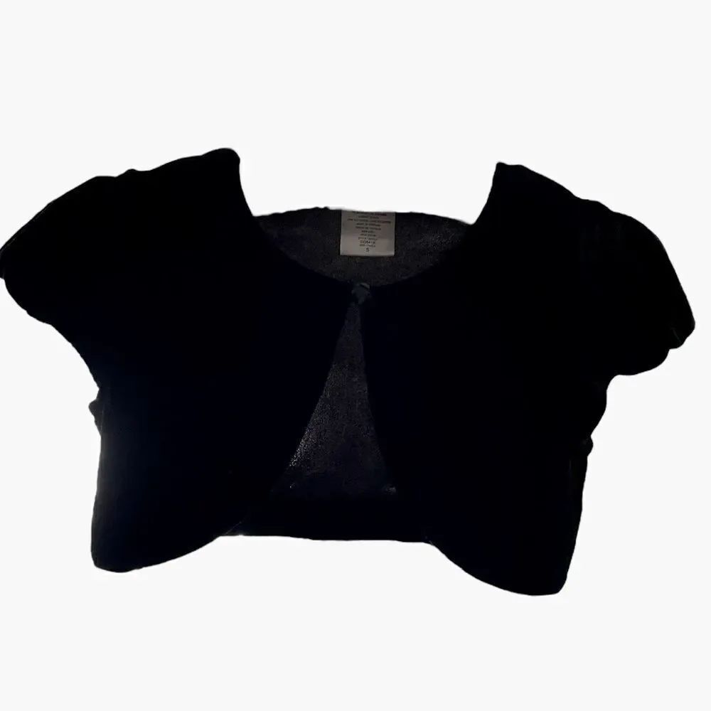 5T Girls Black Velvet Vest l EUC